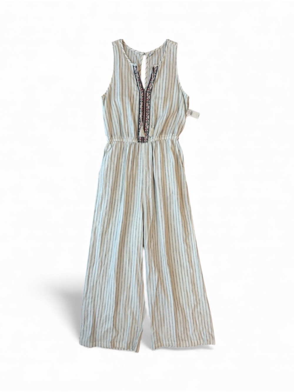 Old Navy Striped Embroidered Romper Jumpsuit NWT Women's S